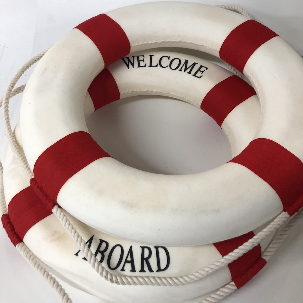BUOY, Lifering - White Red Bands 50cm